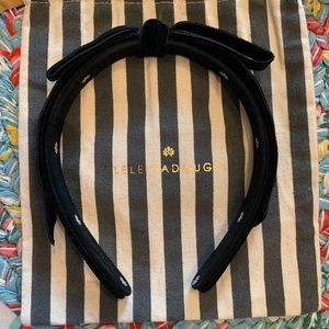 Lele Sadoughi Jet Black Velvet Bardot headband